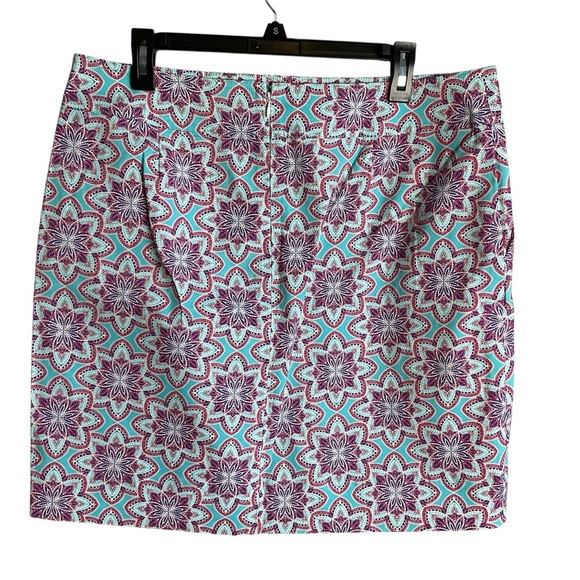 Talbots Teal and Red Floral Skirt - Picture 4 of 8